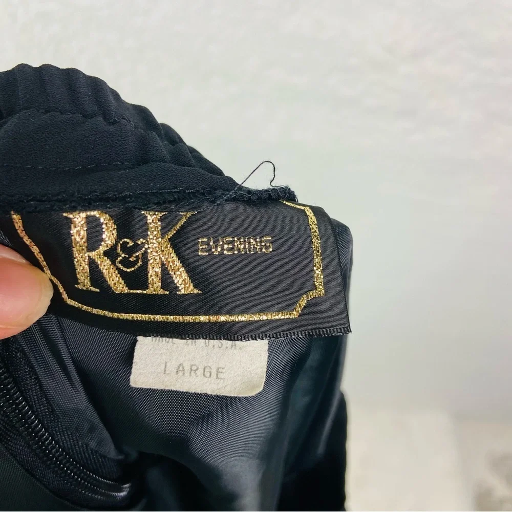 R&K evening Classic Black pleated side maxi Pencil Skirt size large - Picture 10 of 13
